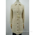 Dámské kabáty s dlouhým rukávem Tweed tkaniny Dámské šaty